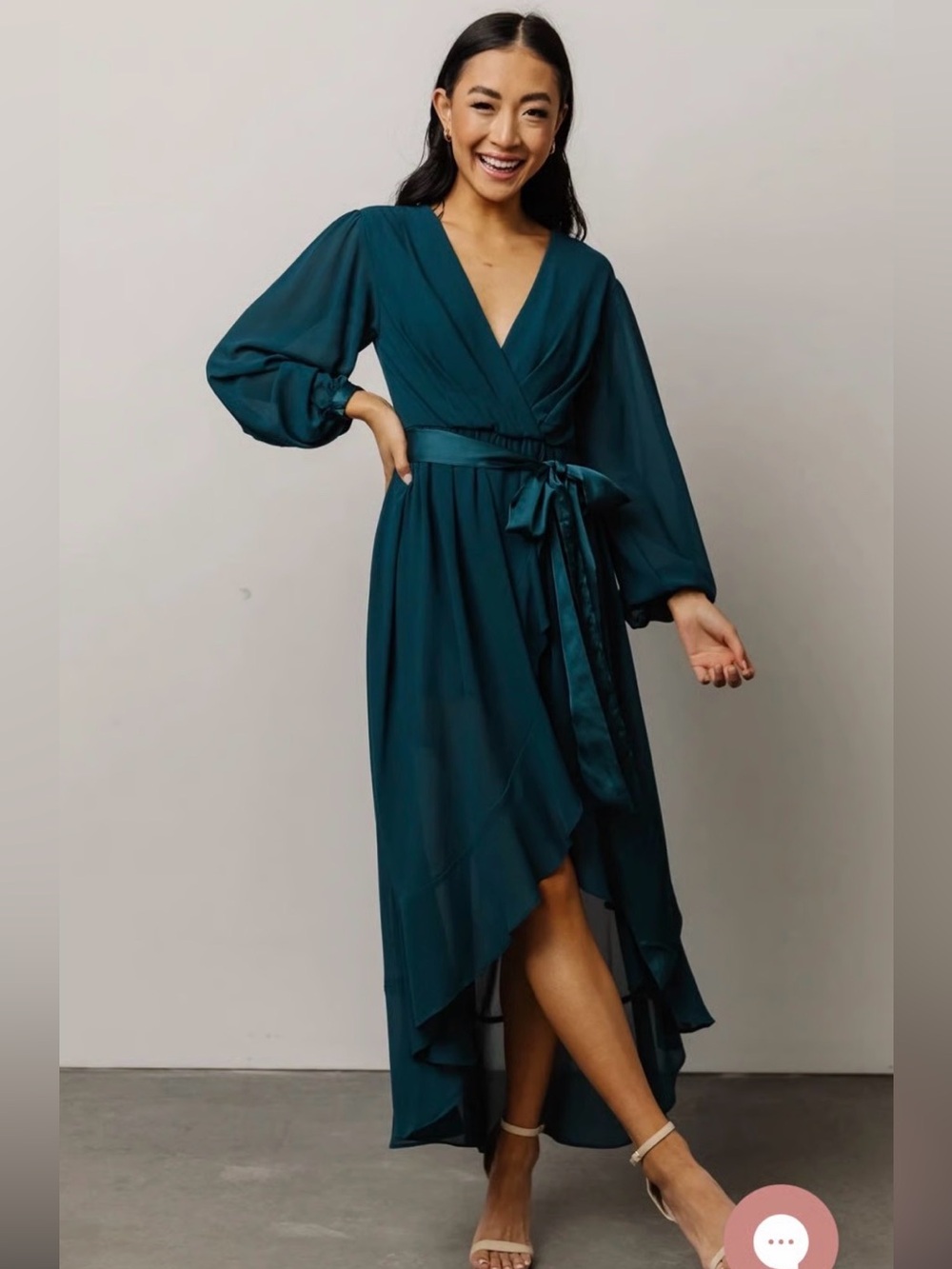 Baltic Born Deep Teal Wrap Maxi Dress